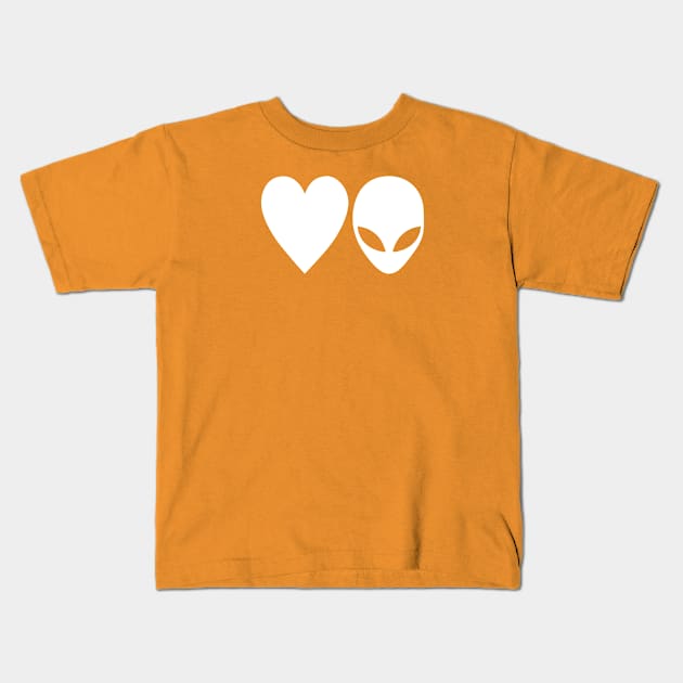 Love Aliens (White) Kids T-Shirt by My Geeky Tees - T-Shirt Designs